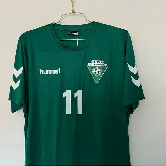Hummel Core Polyester Size Medium Green Short Sleeve Number 11 On Back Soccer - Picture 3 of 6